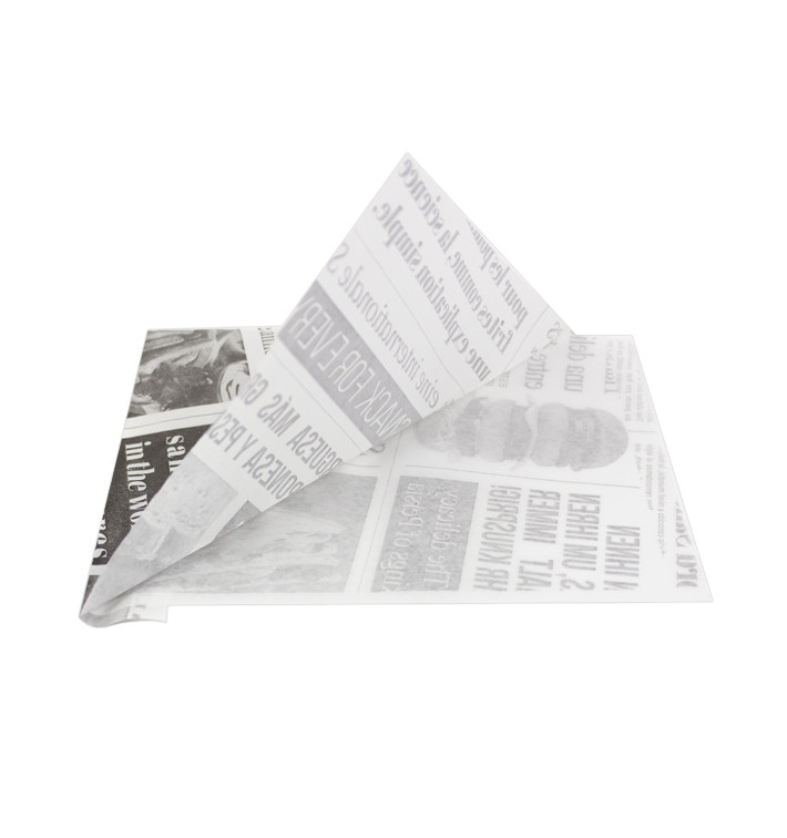 Paper Food Bag Grease-Proof Opened 2L "News" 15x16cm (4000 Uds)