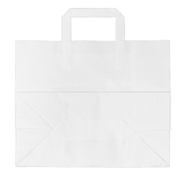 Paper Bag with Handles White Flat 70g/m² 32+22x26cm (50 Units) 