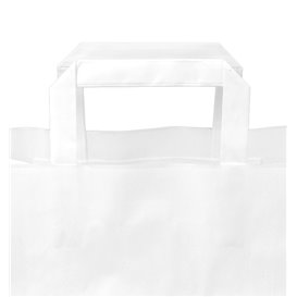 Paper Bag with Handles White Flat 70g/m² 32+22x26cm (50 Units) 