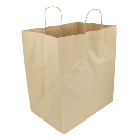 Paper Bag with Handles Kraft 120g/m² 36+24x39cm (50 Units)