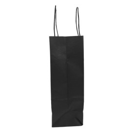 Paper Bag with Handles Kraft Black 100g/m² 25+11x31cm (25 Units) 