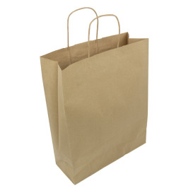 Paper Bag with Handles Kraft 100g/m² 32+12x40cm (25 Units)