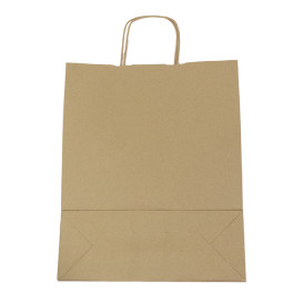 Paper Bag with Handles Kraft 100g/m² 32+12x40cm (25 Units)