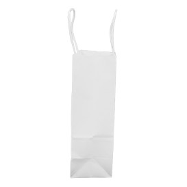 Paper Bag with Handles Kraft White 100g/m² 18+8x24cm (300 Units)