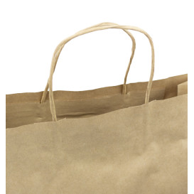 Paper Bag with Handles Kraft Hawanna 100g/m² 32+12x41cm (200 Units)