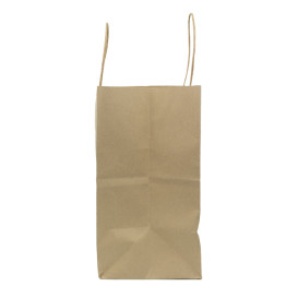 Paper Bag with Handles Kraft Brown 100g/m² 27+14x26cm (200 Units)