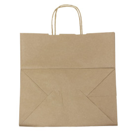 Paper Bag with Handles Kraft Brown 80g/m² 30+18x29cm (250 Units)