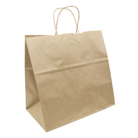 Paper Bag with Handles Kraft Brown 80g/m² 30+18x29cm (250 Units)