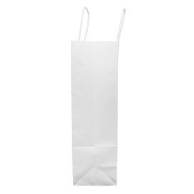 Paper Bag with Handles Kraft White 100g/m² 32+12x41cm (25 Units) 