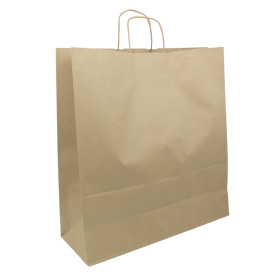 Paper Bag with Handles Kraft Brown 100g/m² 44+15x46cm (200 Units)