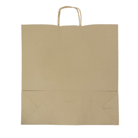 Paper Bag with Handles Kraft Brown 100g/m² 44+15x46cm (200 Units)