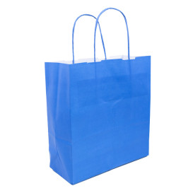 Paper Bag with Handles Turquoise 100g/m² 22+9x23cm (25 Units) 