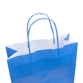 Paper Bag with Handles Turquoise 100g/m² 22+9x23cm (25 Units) 