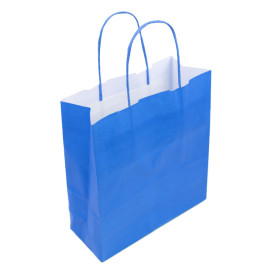 Paper Bag with Handles Turquoise 100g/m² 22+9x23cm (25 Units) 