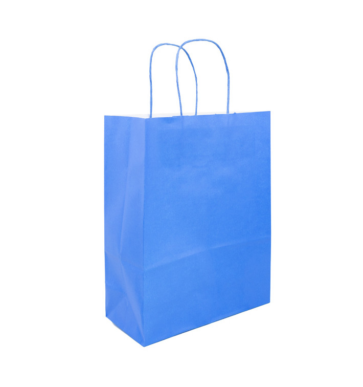 Paper Bag with Handles Turquoise 100g/m² 25+11x31cm (25 Units) 