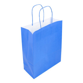 Paper Bag with Handles Turquoise 100g/m² 25+11x31cm (25 Units) 