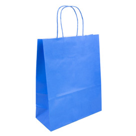 Paper Bag with Handles Turquoise 100g/m² 25+11x31cm (25 Units) 