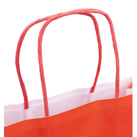 Paper Bag with Handles Kraft Red 100g/m² 22+9x23cm (250 Units)