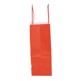 Paper Bag with Handles Kraft Red 100g/m² 22+9x23cm (250 Units)