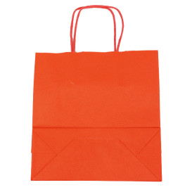 Paper Bag with Handles Kraft Red 100g/m² 22+9x23cm (250 Units)