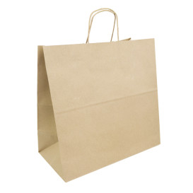 Paper Bag with Handles Kraft Brown 100g/m² 35+18x34cm (25 Units)