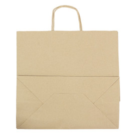 Paper Bag with Handles Kraft Brown 100g/m² 35+18x34cm (25 Units)