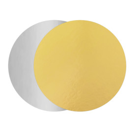 Paper Cake Circle Gold and Silver 24cm (100 Units)  