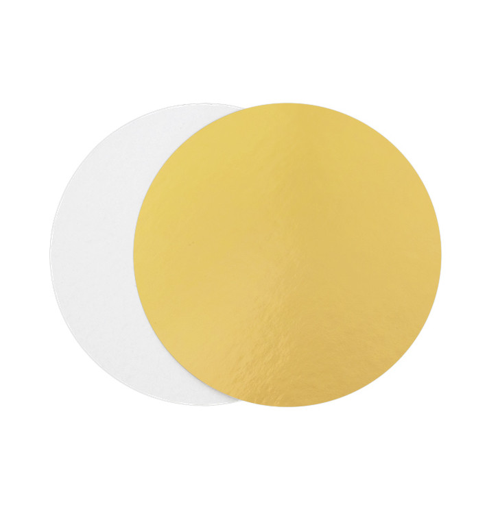 Paper Cake Circle Gold and White 18cm (100 Units)  