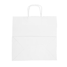 Paper Bag with Handles Kraft White 100g/m² 35+18x34cm (25 Units) 