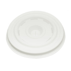 Plastic PS Lid with Straw Slot for Cup Ø7,3cm (1000 Units)