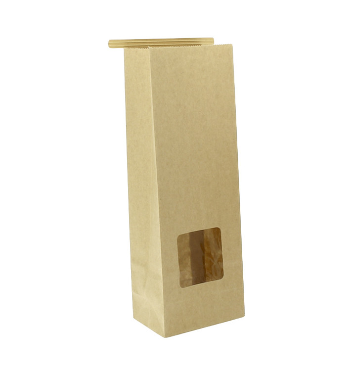 Paper Bag without Handle Kraft and Window 9+6x26cm (1000 Uds)