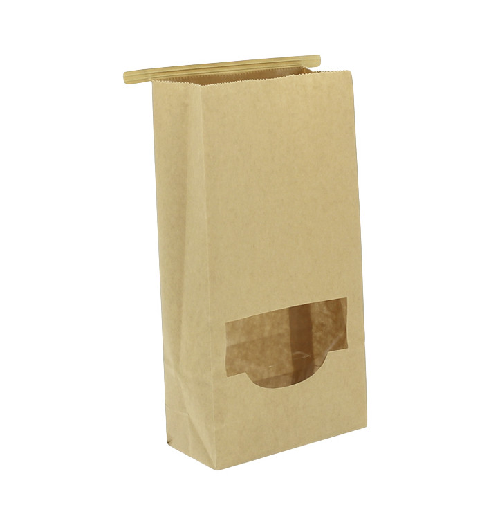 Paper Bag without Handle Kraft and Window 12+6x23,5cm (1000 Uds)