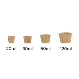 Pleated Kraft Paper Souffle Cup 22ml (250 Units)  