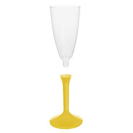 Plastic Stemmed Flute Sparkling Wine Yellow 120ml 2P (40 Units)