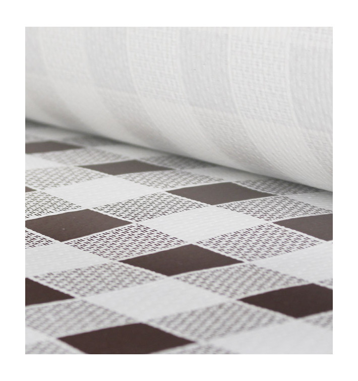 Paper Tablecloth Roll Brown Checkers 1x100m. 40g (1 Unit) 