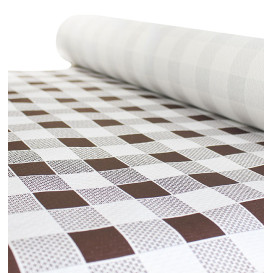 Paper Tablecloth Roll Brown Checkers 1x100m. 40g (6 Units)