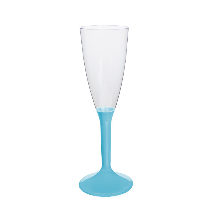 Plastic Stemmed Flute Sparkling Wine Turquoise 120ml 2P (200 Units)