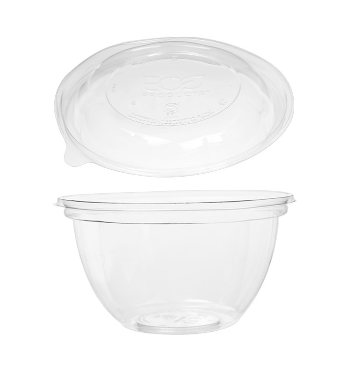 Salad Bowl with Lid PLA 530ml (50 Units) 