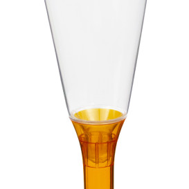 Plastic Stemmed Flute Sparkling Wine Orange Clear 160ml 2P (200 Units)