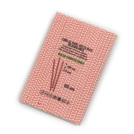 Paper Straw Straight Red and White Ø0,6cm 20cm (6000 Units)