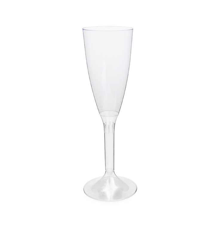 Plastic Stemmed Flute Sparkling Wine Clear 120ml 2P (40 Units)