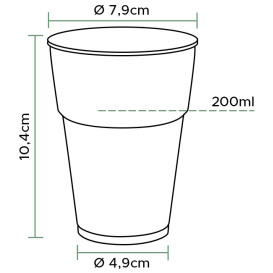 Plastic Pint Glass PS Clear Crystal 200 ml (1.000 Units)