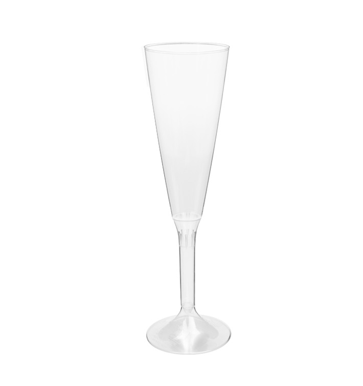 Plastic Stemmed Flute Sparkling Wine Clear 160ml 2P (200 Units)