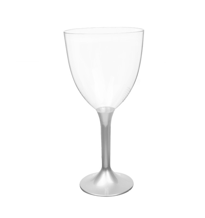 Plastic Stemmed Glass Wine Grey Removable Stem 300ml (200 Units)