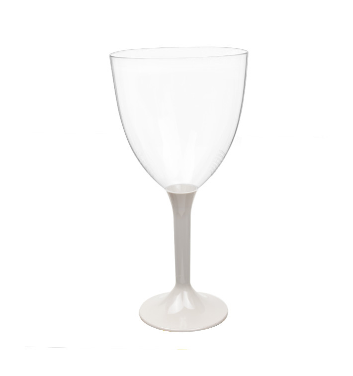 Plastic Stemmed Glass Wine Beige Removable Stem 300ml (200 Units)