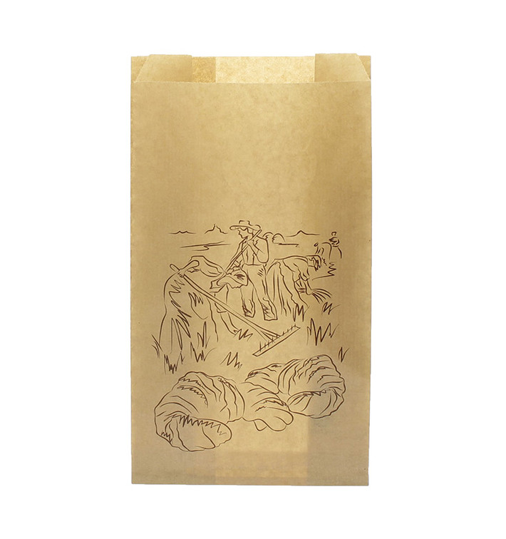 Paper Food Bag Kraft "Siega" 14+7x24cm (100 Units)