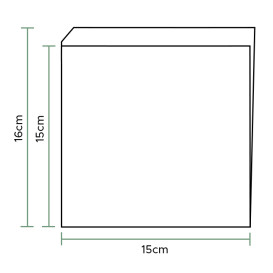 Paper Food Bag Grease-Proof Opened L Shape Kraft 15x15cm (3000 Units)