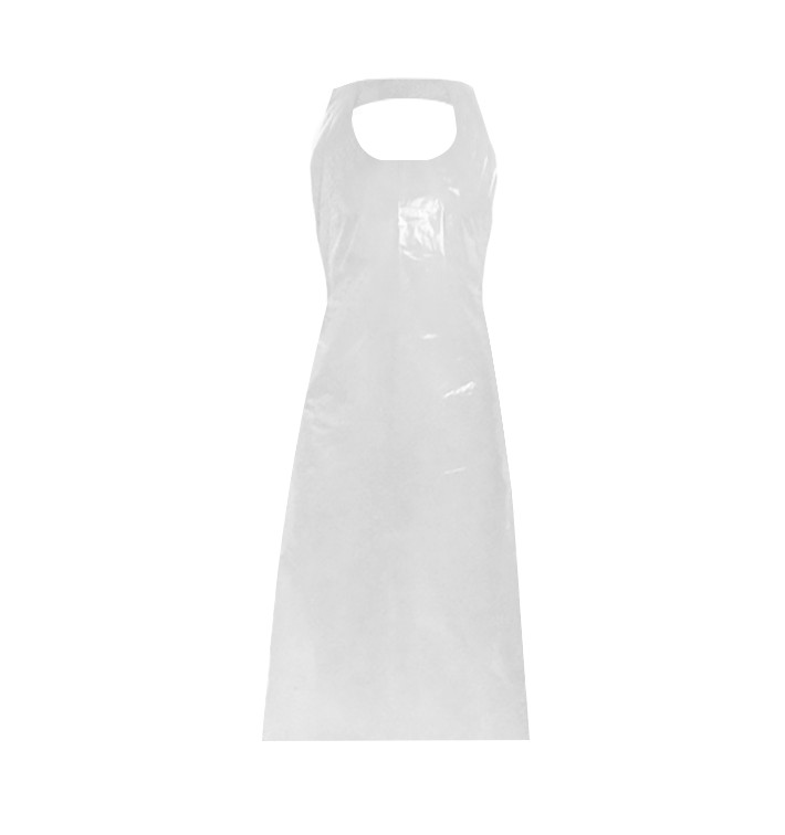 Disposable Plastic Apron PE G80 White 76x120cm (100 Units)  