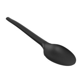 Cornstarch Spoon Biodegradable CPLA Black 16,5cm (25 Units)