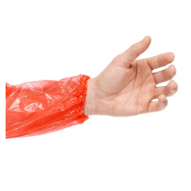 Disposable Plastic Over Sleeve PE Red G80 18x44cm (100 Units)  